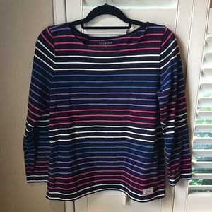 TALBOTS Petite Striped Colorful Top